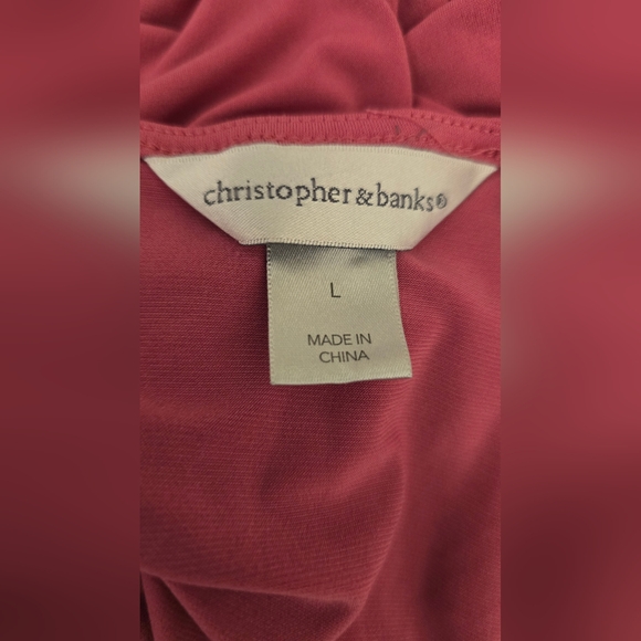 5 for $ 25 Bundle Deal - Christopher & Banks Pink Cap Sleeve Tunic - Picture 3 of 4
